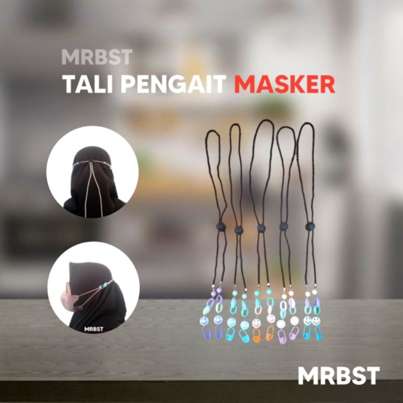 strap konektor masker hijab wanita 2in1 rantai mutiara kekinian hijab mutiara premium rantai unik lu