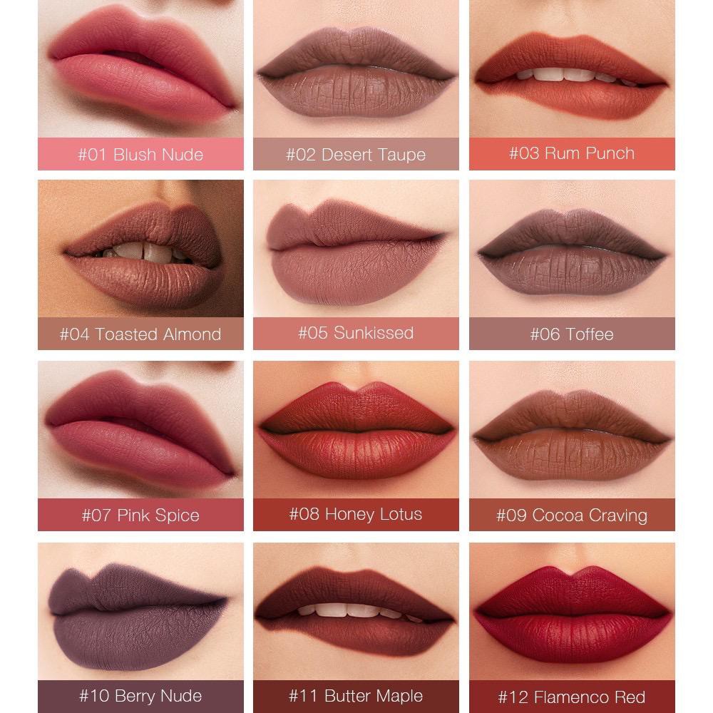 (READY&amp;ORI) O.Two.O Honey Whisper Velvet Matte Lip Glaze Lipstik Anti Air Tahan 24 Jam 9134 Lipstick