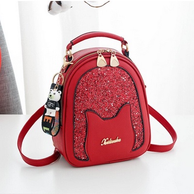 Tas multifungsi Wanita Mewah Baru Tas Wanita Tas Desainer Busana Gadis Tas Bahu Kasual All-Match Berpayet Kucing Siswa