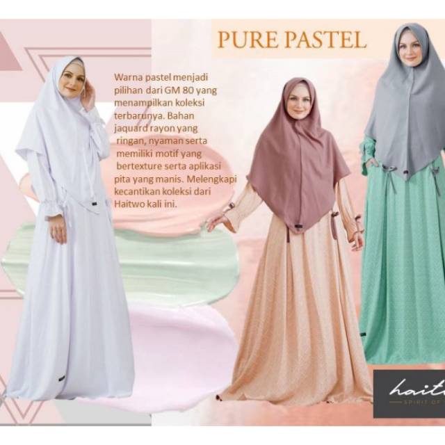 SET GAMIS +HIJAB GAMIS HAITWO GM80 GAMIS SYARI by HAITWO