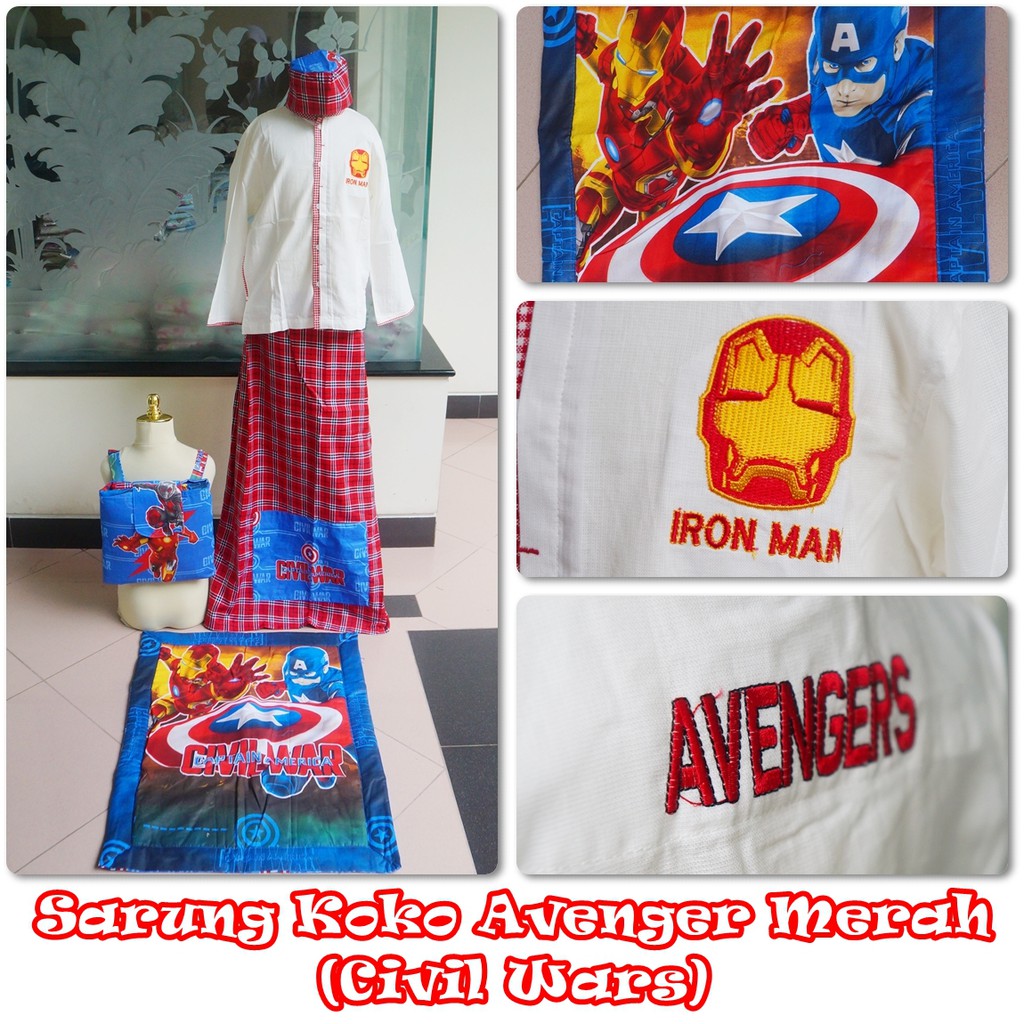 Baju Koko Anak Avenger Merah ( BAJU NYA SAJA )