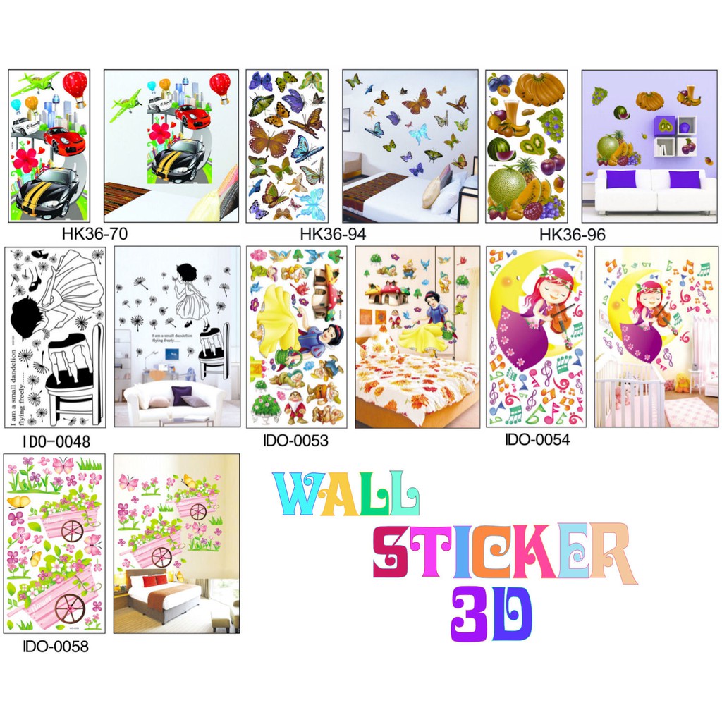 [JOYLEEN BEBE] Wallsticker 3D Karakter Import Murah/dekorasi dinding/ sticker timbul