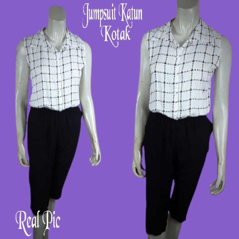 Jual Jumpsuit Katun Kotak ( Habisin Stok ) Shopee Indonesia