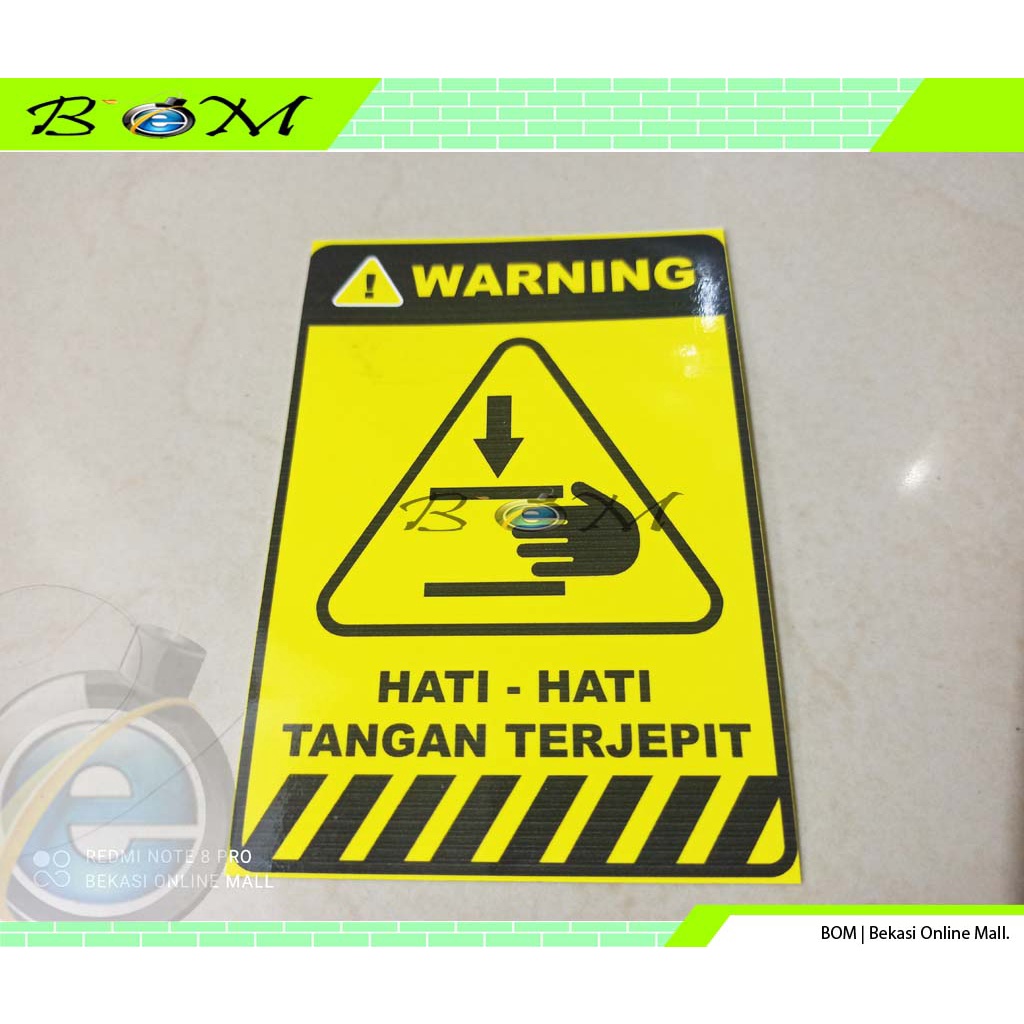 

stiker sticker tulisan K3 warning hati hati tangan terjepit