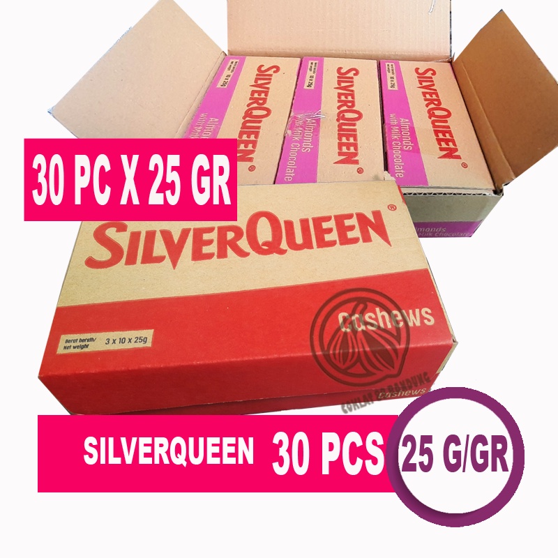 

COKELAT SILVERQUEEN 1 BOX MINI ISI 30 PCS 22 gram, SILVERQUEEN 1 BOX KECIL ISI 30 CHOCOLATE 22gr