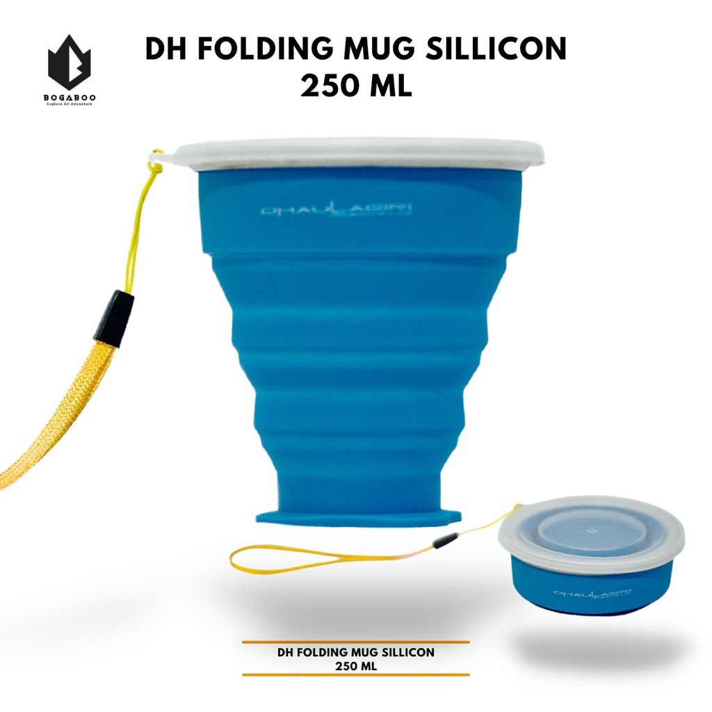 [ COD ] Dhaulagiri Folding Mug Sillicon 250 ml - Gelas Lipat DH - Gelas Lipat silicon - Silicon Mug