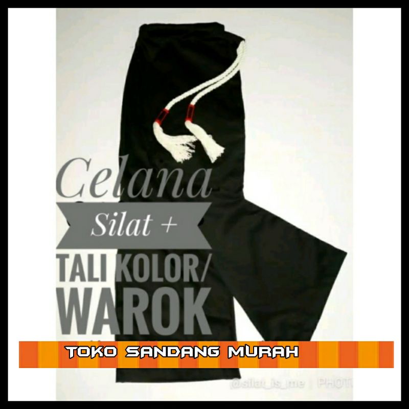 Celana Silat Hitam Panjang Kombor + Tali Warok - Celana Silat PSHT - Bisa Bayar di Tempat COD