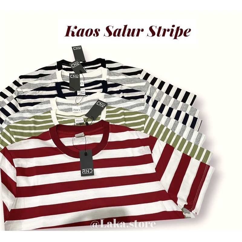 Kaos Stripe Strip Salur Belang Pria Wanita