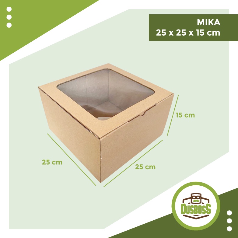 

BOX MIKA 25x25x15 cm kardus die cut, untuk kue hampers gift box MIKA MIKA