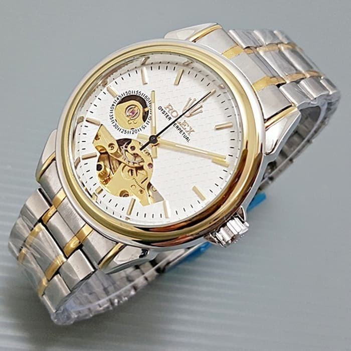 Jam Tangan Rolex Skeleton Carrera Rantai Automatic