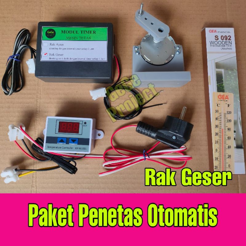Paket Komponen Mesin Tetas Penetas Otomatis Rak Geser
