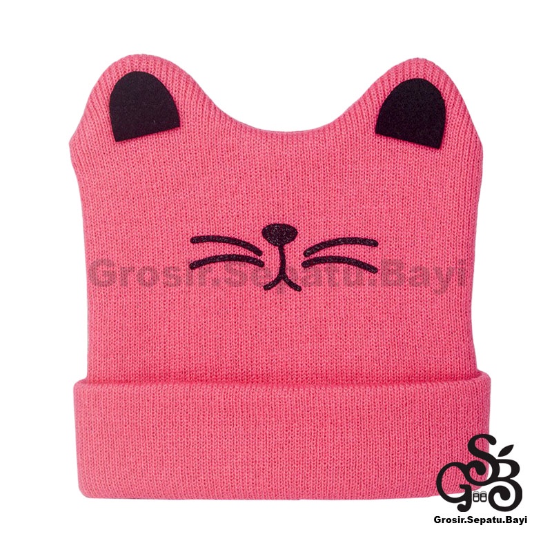 topi bayi kupluk bayi newborn model telinga kucing lucu usia 3bulan-2tahun