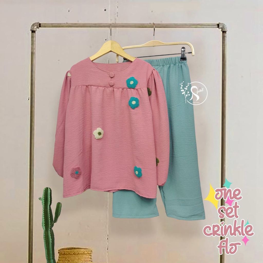 Afsheenastore Set Crinkle Flo By Syabil