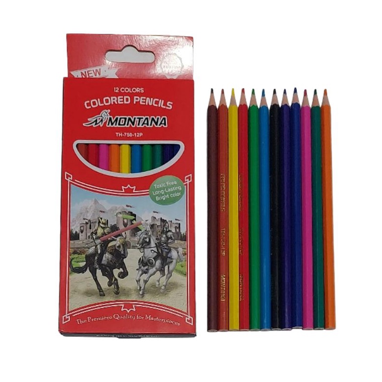 Pensil Warna MONTANA Panjang TH-750-12P 12 Warna