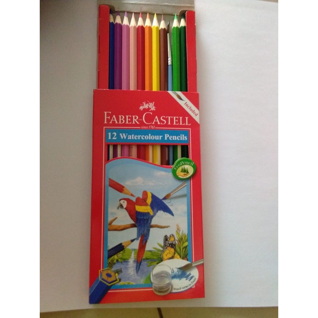 

FABER CASTELL Water Colour pencilS 12 long pensil warna pensil color warna menggambar mewarnai kertas gambar bisa untuk kado