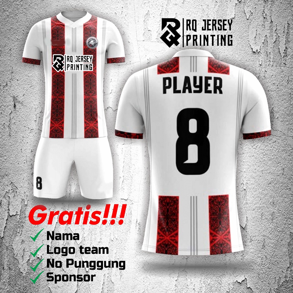 jersey BIKIN 5 GRATIS 1  stelan BAJU+CELANA jersey bola/futsal custom nama,logo,nomor dll fullprint