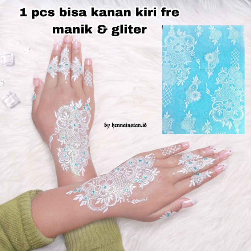 FREE MANIK DAN GLITER 1 PCS BISA KANAN KIRI HENA INSTAN MOTIP MEWAH