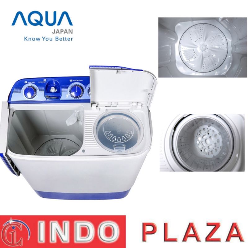 Mesin cuci AQUA 2 Tabung 8 Kg / 8Kg QW-881xt / 871xt / 861xt / 851xt