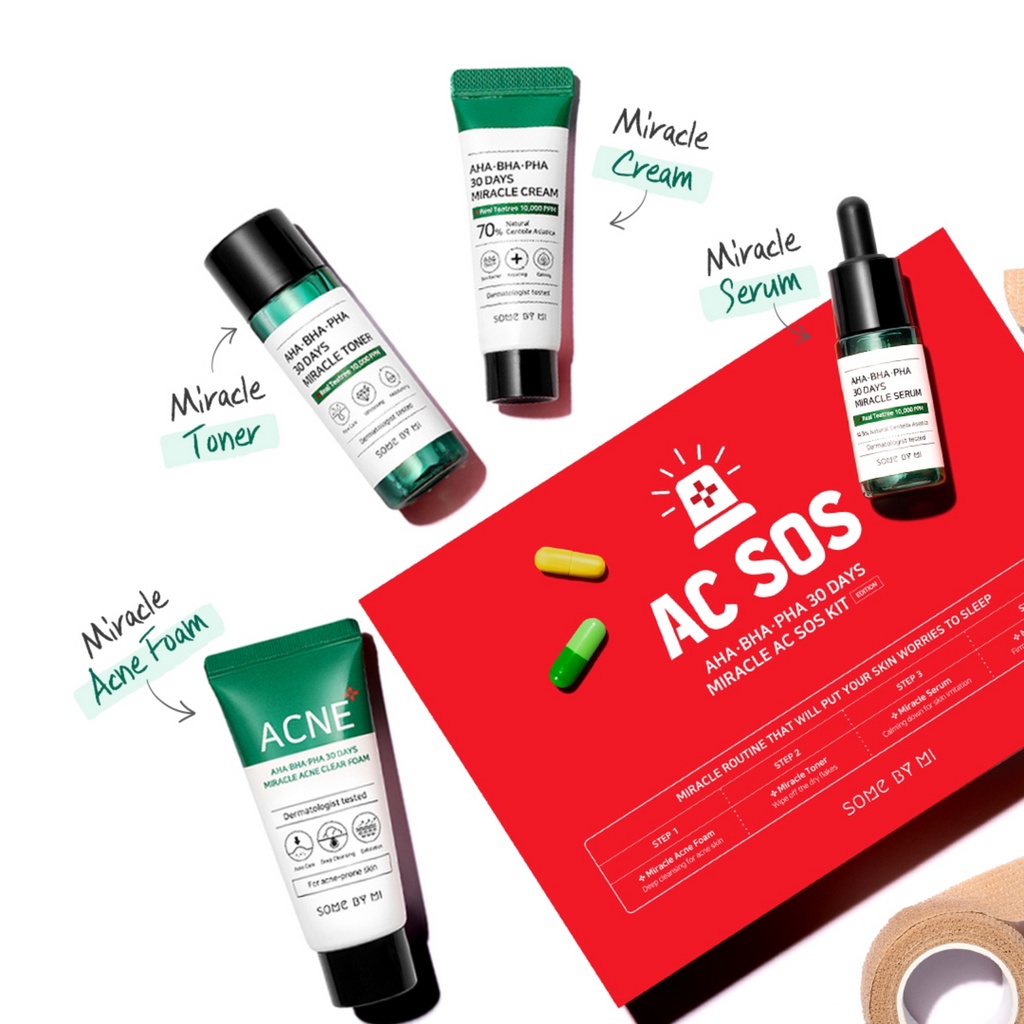 SOME BY MI Aha Bha Pha 30 Days Miracle AC SOS Kit Menenangkan Kulit Wajah