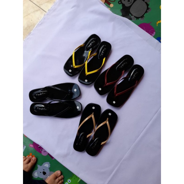 SANDAL TEPLEK tali BK(1) WANITA ELASTIS CASUAL PLATSHOES SIMPLE