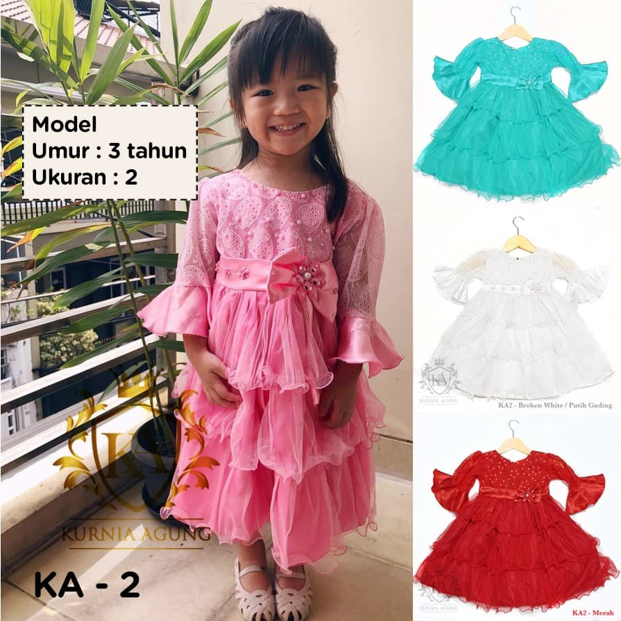 Dress Anak Perempuan 10 sampai 12 Tahun Import Korea Baju Anak Warna Putih Bahan Tile Tulle Soft Premium KA2