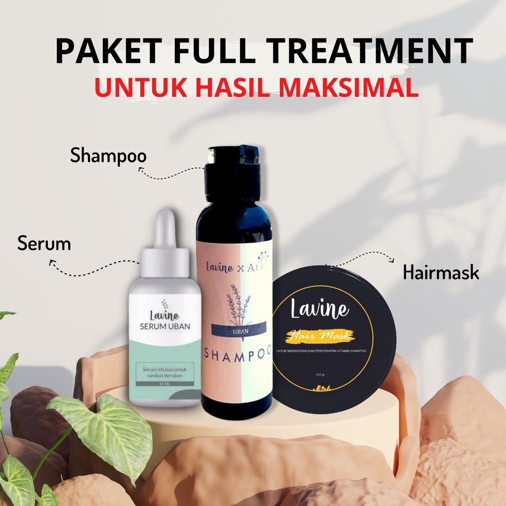 [BELI 1 GRATIS 1] Lavine Shampoo dan Lavine Serum Uban - Penghilang Uban permanen sampo hair mask Ub