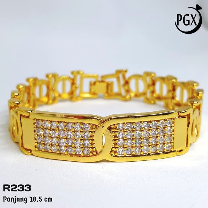 LMX Gelang Berlian Mewah    Set Perhiasan Xuping Lapis Emas   R233 Limited