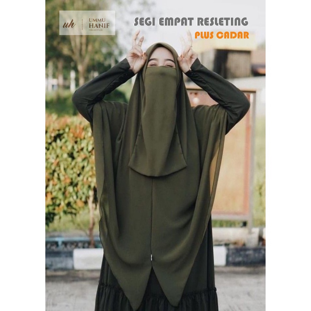 HIJAB SEGI EMPAT INSTAN RESLETING PLUS CADAR DIAMOND CREPE