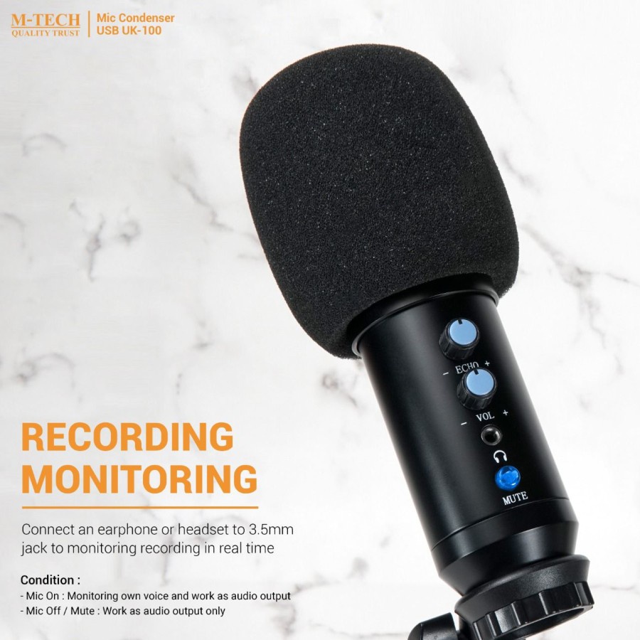 Mic Condenser USB M-tech UK-100 STREAMING