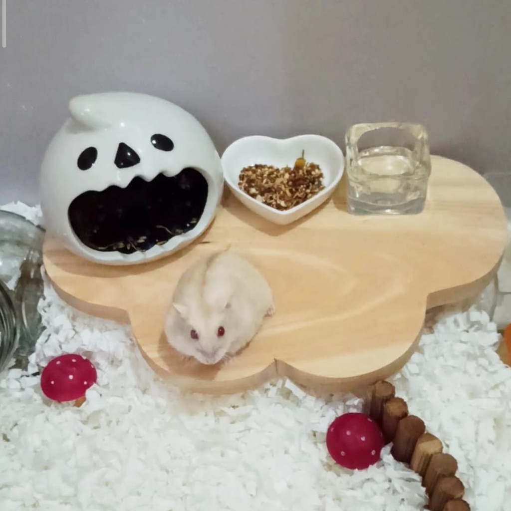 Aksesoris Kandang Mainan Meja Platform Tatakan Kayu Hamster Murah-4