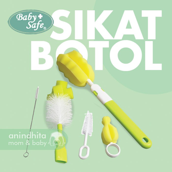 BABYSAFE Bottle Brush Complete Set Sikat Botol Busa Sikat Sedotan Dot