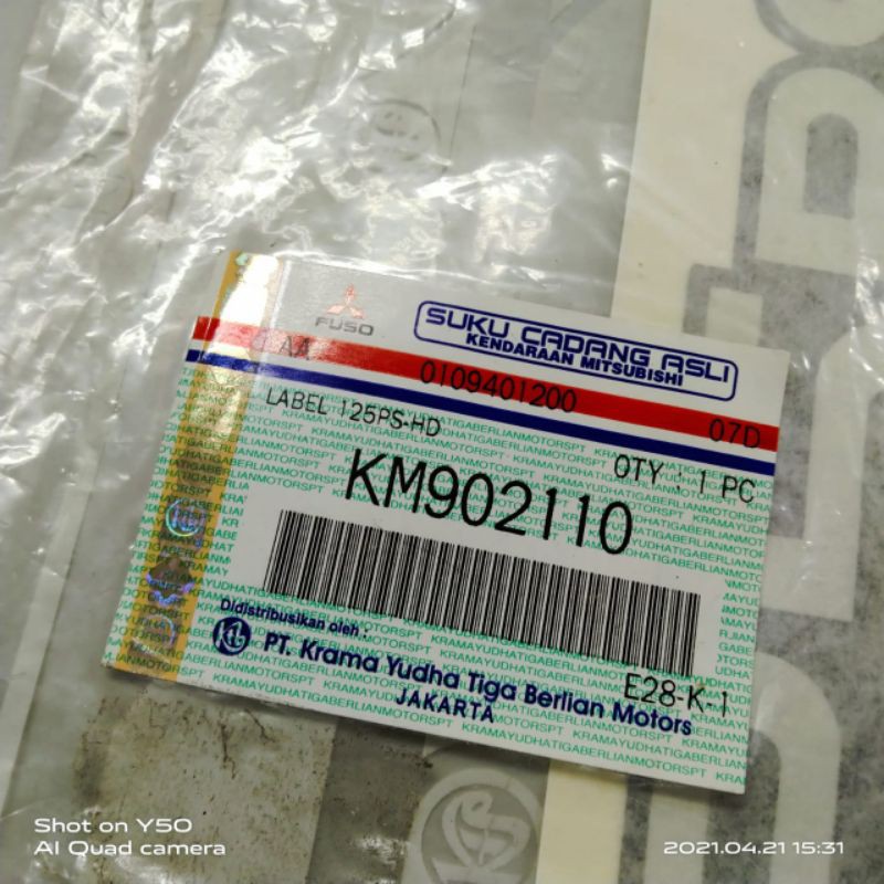 

sticker label 125ps HD- KM902110 original