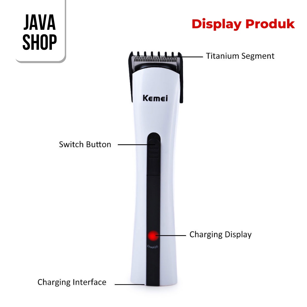 JAVASHOP Kemei Alat Cukur Elektrik Pencukur Rambut Bulu Hair Trimmer Shaver