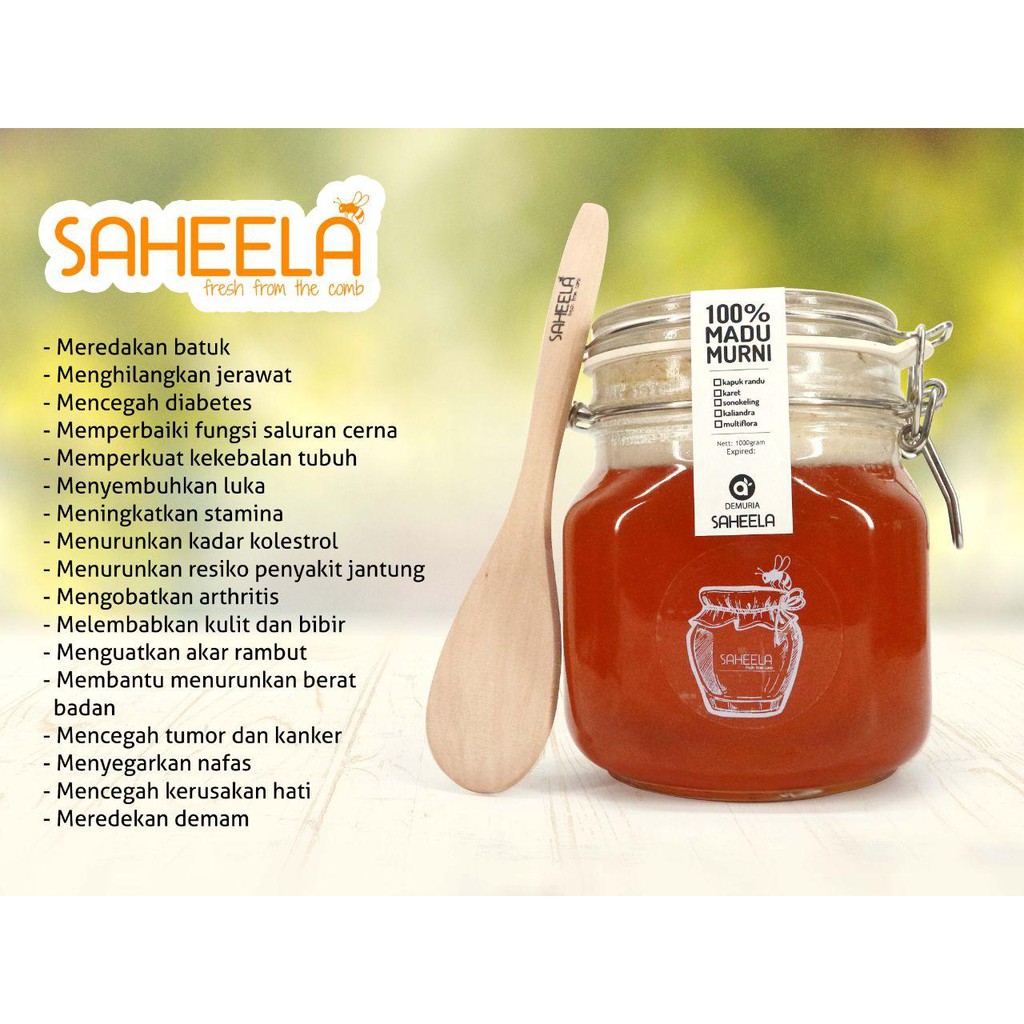 Madu Asli Saheela 340 gram | Gratis masker kain | NATURAL HONEY RAW HONEY