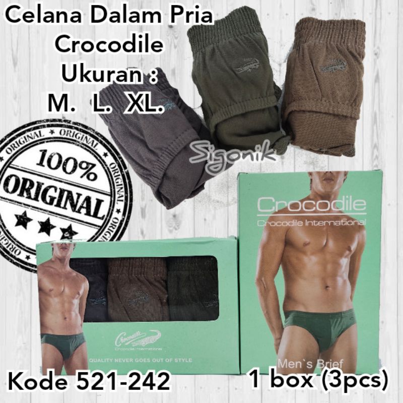 CD Celana Dalam Crocodile 521-242 Pria Dewasa Cowok Remaja M L XL Original