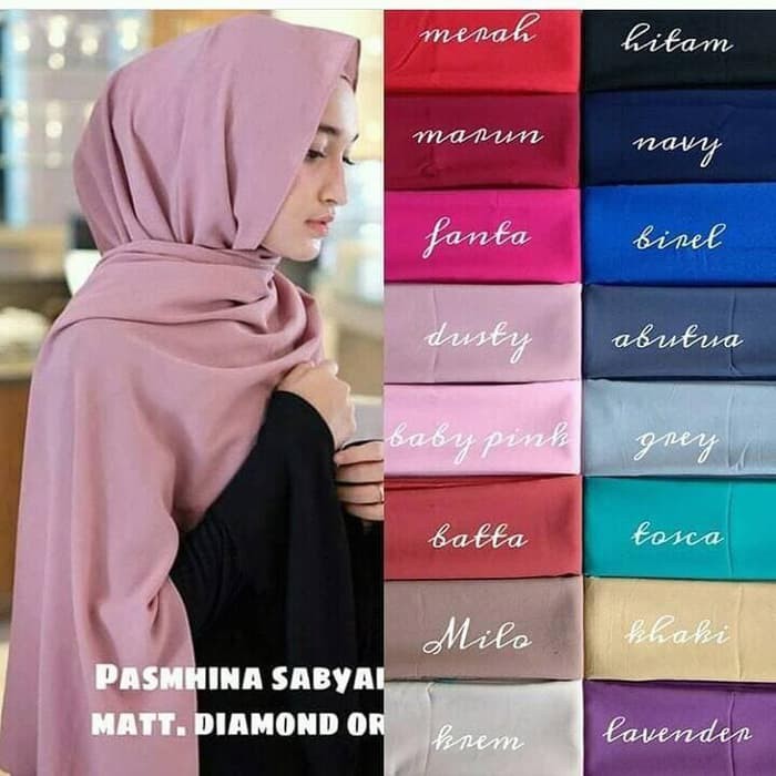 PASHMINA SABYAN DIAMOND ITALINO PANJANG 170X75cm - hijab non instan