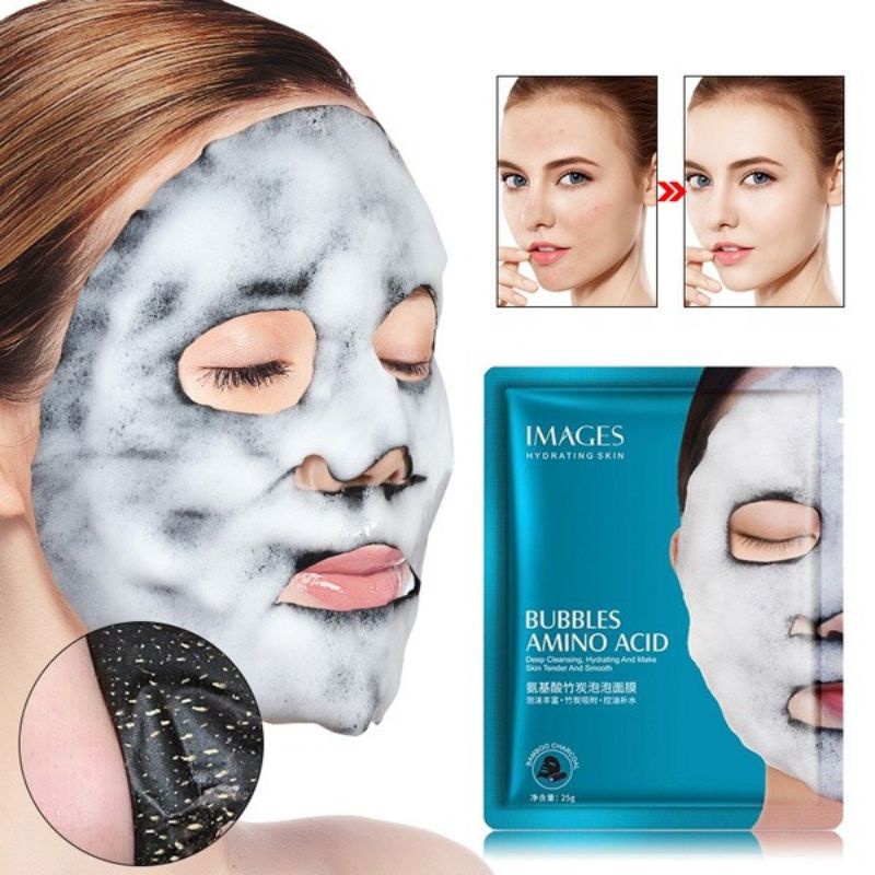 Images Facial Bubble Mask - Bubble Amino Acid Mask - Masker Gelembung 100% Original