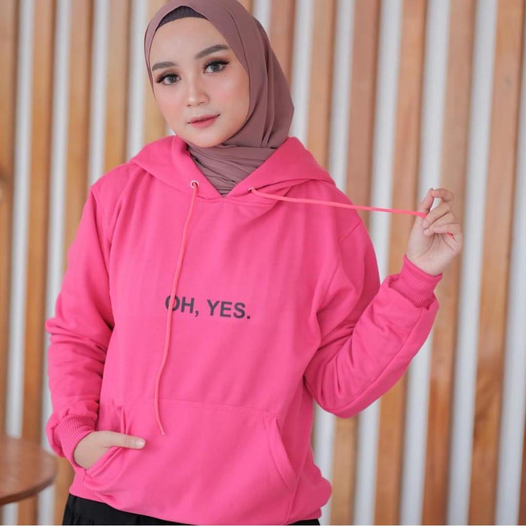 HOODIE OH YES HOODIE TEBAL / HOODE UNISEX