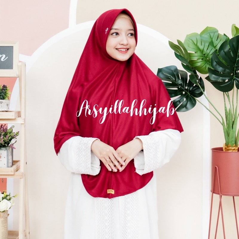 TERMURAH Jilbab Bahan Kaos Pet Antem Khadijah Polos Size XL Hijab Polos