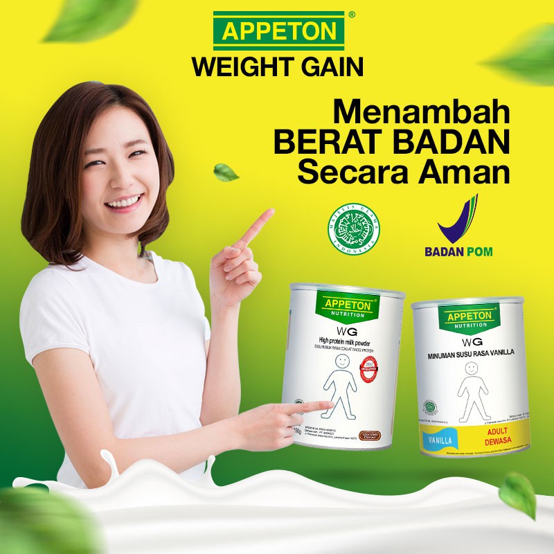 Appeton Weight Gain Adult VANILLA 450gr (Bundle 2 Kaleng)