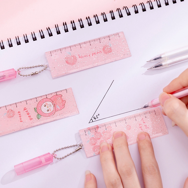 Stationery Pulpen Gel Warna Pink / Hitam untuk Sekolah / Kantor