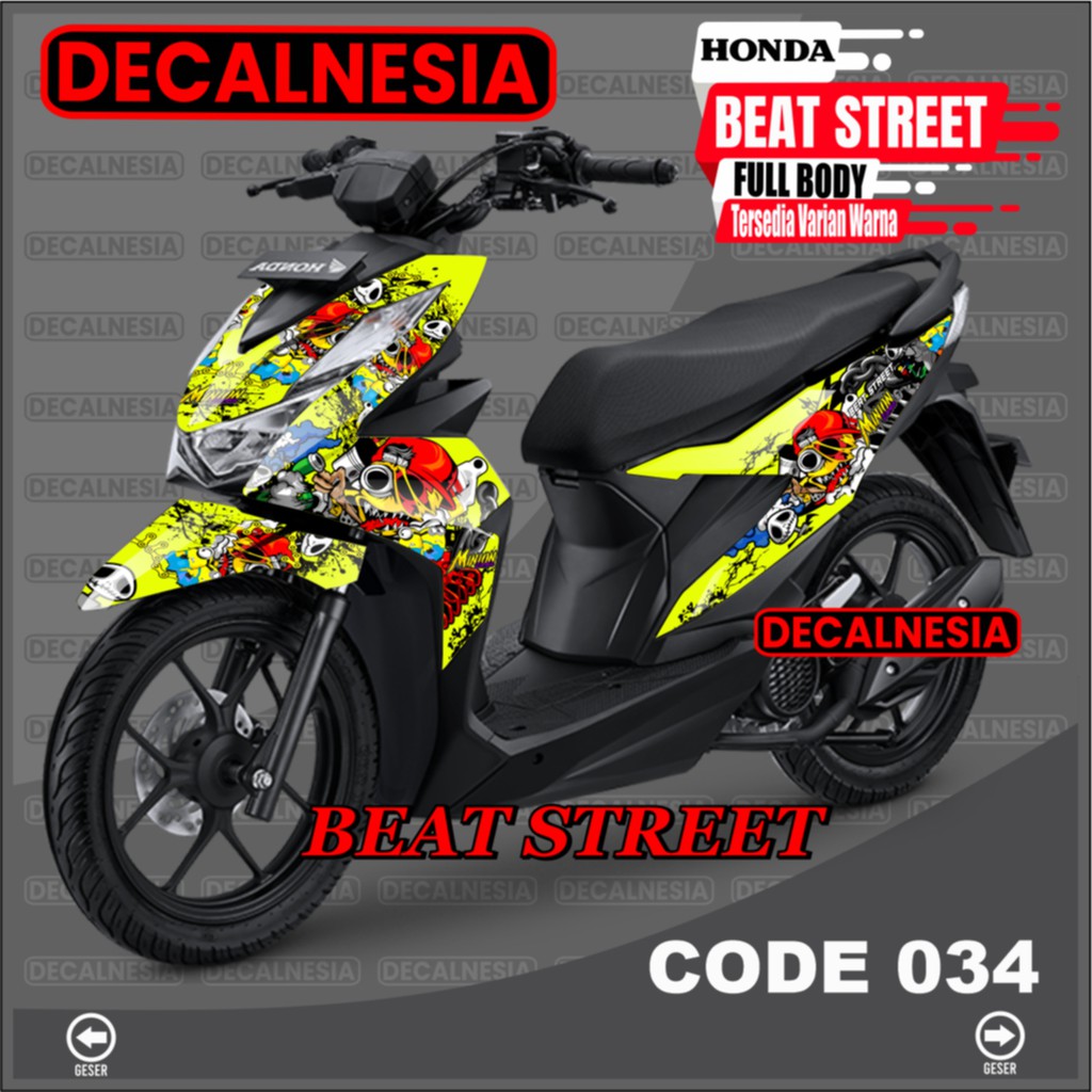 Decal Beat Street New 2021 2022 2023 Full Body Sticker Motor Racing Stiker Variasi Aksesoris Dekal C34
