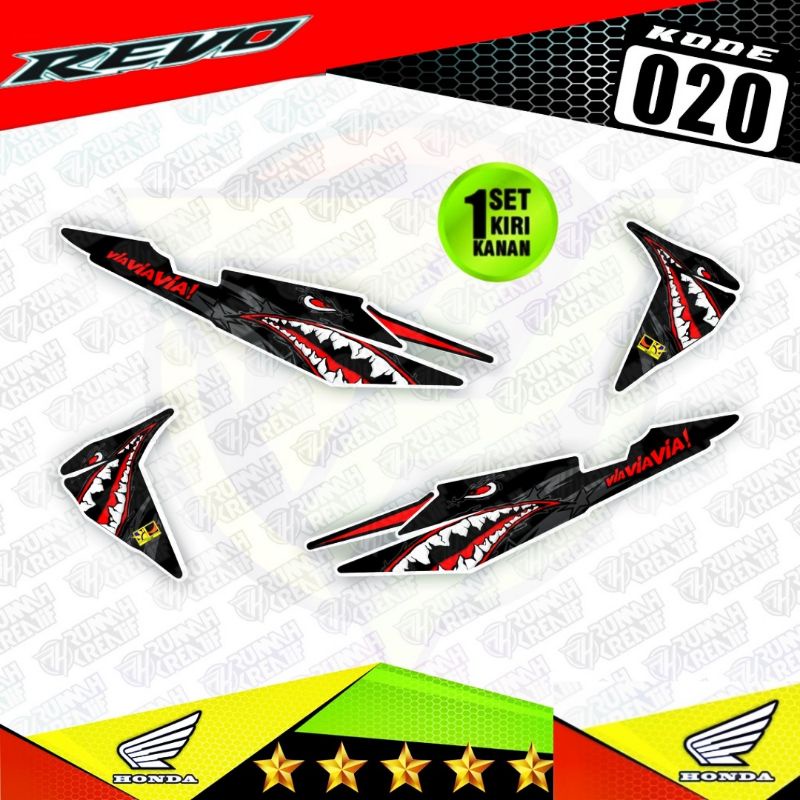 Decal Sticker Striping Variasi REVO 100 2007-2009 (SHARK) / REVO Lama / REVO old | Decal Wave Rsx 10