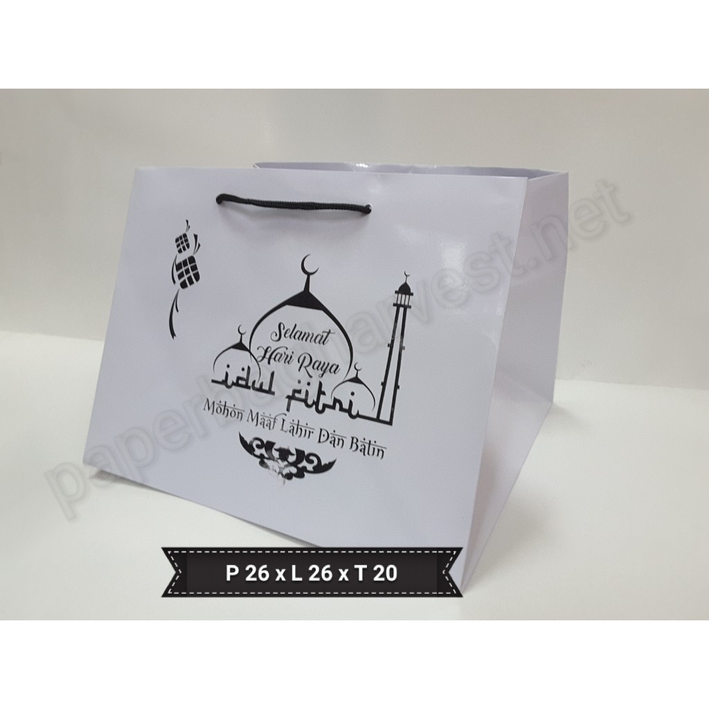 

Paper bag Idul Fitri putih glossy ukuran besar