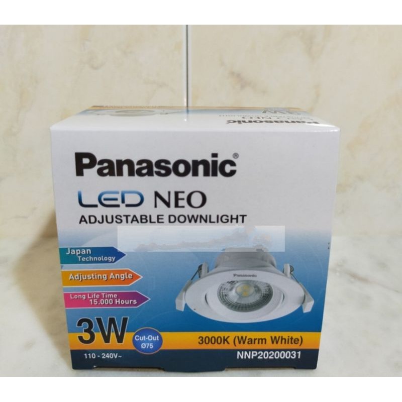 Panasonic Downlight Spotlight Led 3W 3 Watt Adjustable