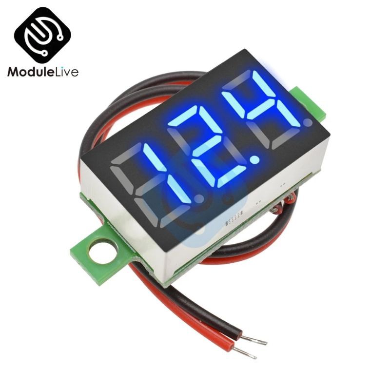 VOLTMETER MINI DIGITAL VOLT METER DC BIRU INDIKATOR AKI 0.36 INCH