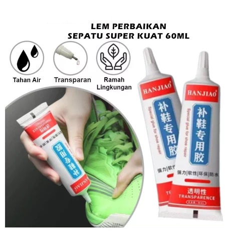 Lem Perekat Sepatu BAIHERE 50 ml Super Kuat / Lem Sepatu Tahan Air Super Kuat HANJIAO 60ML Tanpa Bekas Dan Tidak Bau / Cairan Penambal Sol Sepatu Sendal Heels / Lem Perbaikan Serbaguna Tahan Air / Shoes Glue Waterproof Tahan Lama