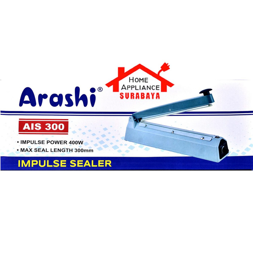 Alat Perekat Press Plastik Aluminium Foil Impulse Sealer PFS 300 30 CM Arashi AIS 300 AIS-300 / HYPERLITE TIS 302