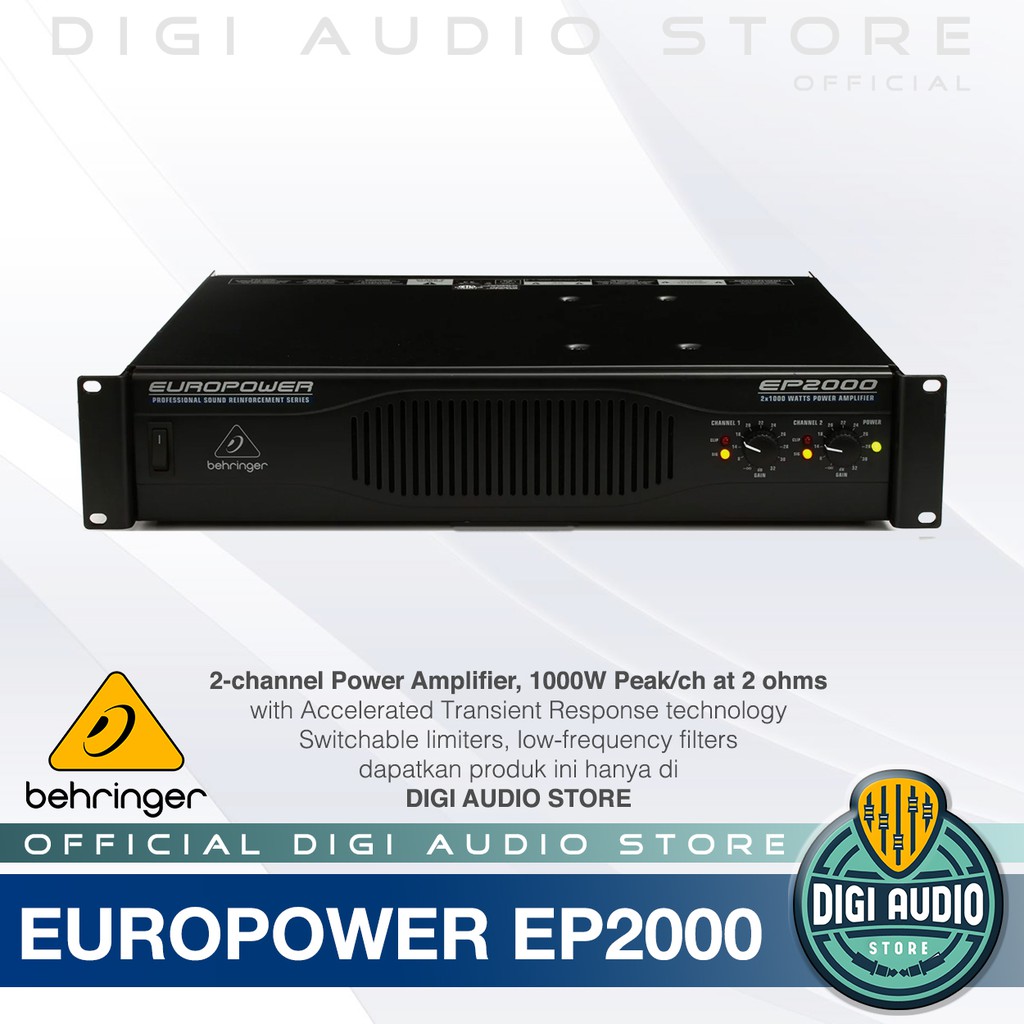 BEHRINGER EUROPOWER EP2000 [ EP 2000 ] Power Amplifier 2000 Watt ATR Accelerated Transient Response