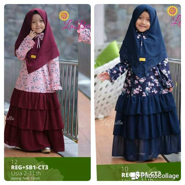 Gamis baju muslim labella katun Jepang twill ceruti 2-11th